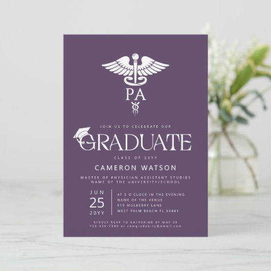 Afstuderen als Physician Assistant PA School Gradu Kaart (Staand voorkant)