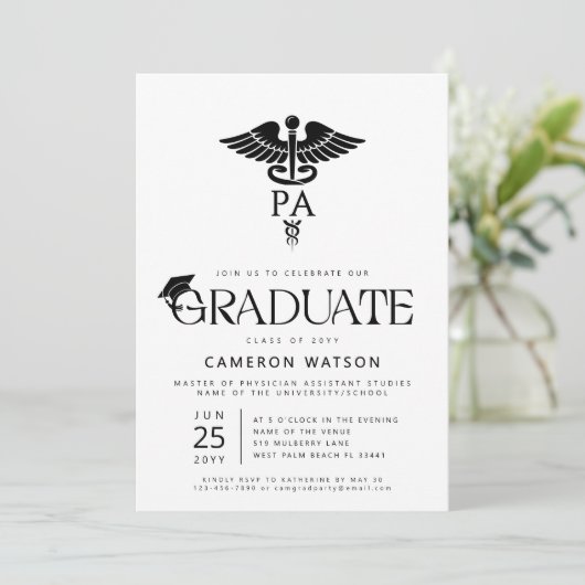 Afstuderen als Physician Assistant PA School Kaart (Staand voorkant)