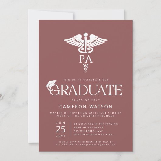 Afstuderen als Physician Assistant PA School Kaart (Voorkant)