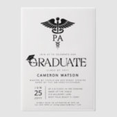 Afstuderen als Physician Assistant PA School Vellum Uitnodigingen (Voorkant)