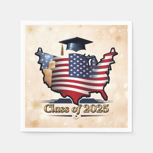"Afstuderen Amerikaanse stijl" Servet (Voorkant)