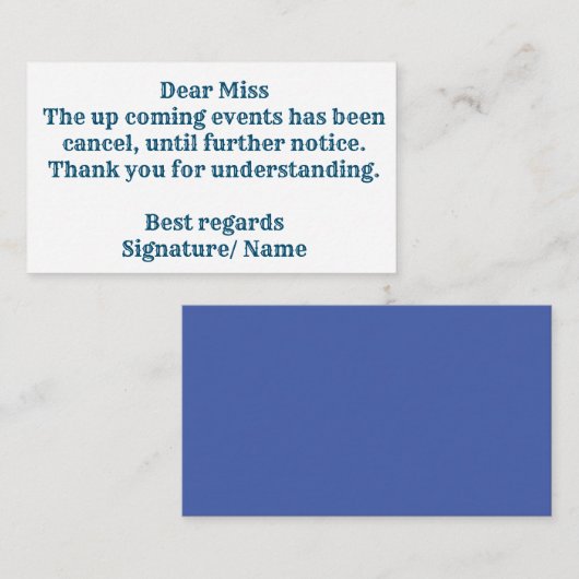 AFSTUDEREN ANNOUNCTION ENCLOSURE CARD INFORMATIEKAARTJE (Voorkant / Achterkant)