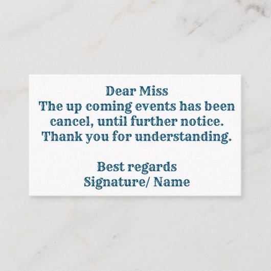 AFSTUDEREN ANNOUNCTION ENCLOSURE CARD INFORMATIEKAARTJE (Voorkant)