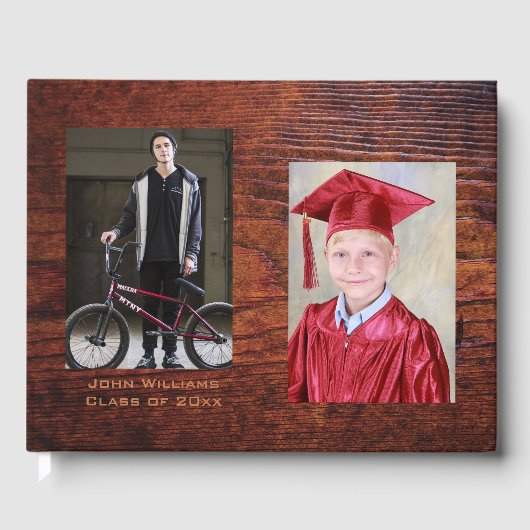 Afstuderen Antiek  Houtkorrel Foto Lijst Gastenboek (Voorkant)