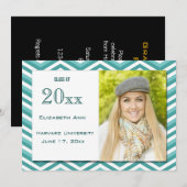 Afstuderen Aqua Chevron Kaart (Voorkant / Achterkant)