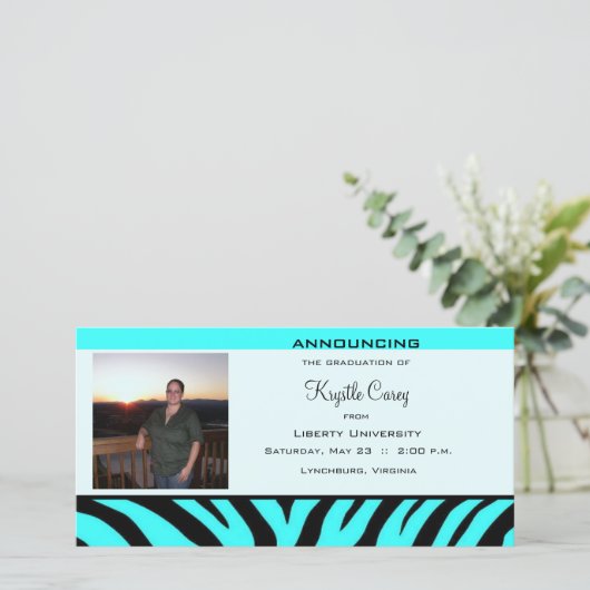 Afstuderen Aqua Zebra Aankondiging (Staand voorkant)