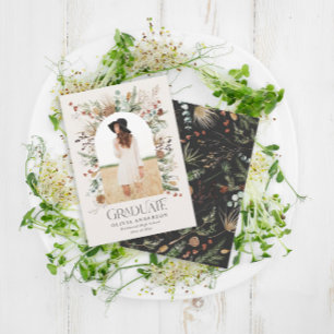 Afstuderen arch 1 foto zwart wit botanisch modern aankondiging