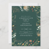Afstuderen arch foto groen botanisch modern aankondiging (Achterkant)