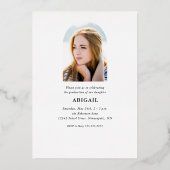 Afstuderen Arch Photos Terracotta Afstuderen Gold Folie Uitnodiging (Achterkant)