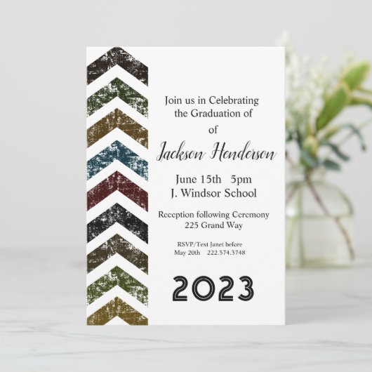 Afstuderen Arrow Invitation Class of 2023 Kaart (Staand voorkant)