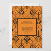 Afstuderen Art Deco Black Oranje aankondiging (Achterkant)
