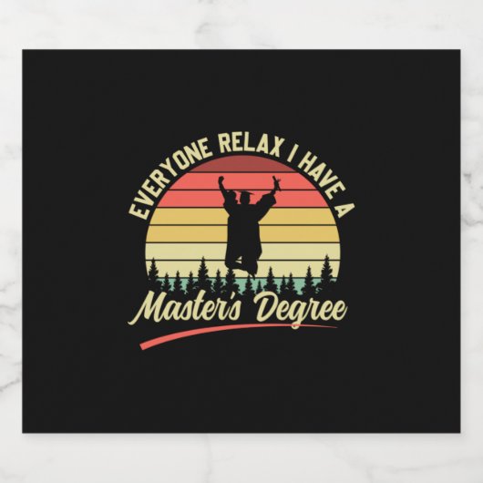 Afstuderen Art. | Ik heb een mastergraad Sparkling Wijnetiket (Enkel label)