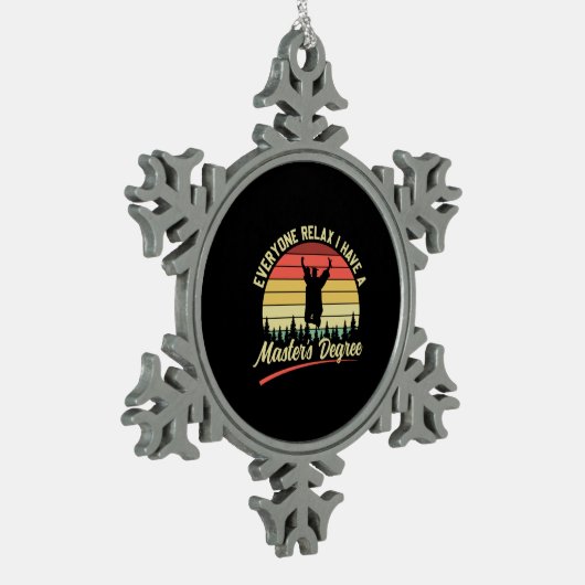 Afstuderen Art. | Ik heb een mastergraad Tin Sneeuwvlok Ornament (Links)