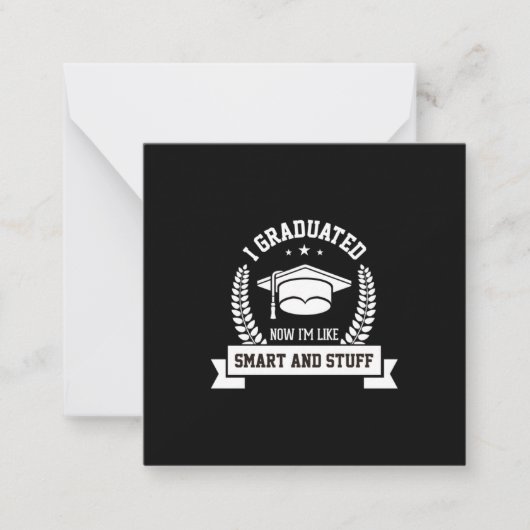 Afstuderen Art. | Ik heb nu gestudeerd en ben als  Notitiekaartje (Voorkant)