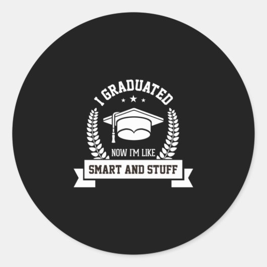 Afstuderen Art. | Ik heb nu gestudeerd en ben als Ronde Sticker (Voorkant)