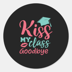 Afstuderen Art.   Kus My Class Goodbye Ronde Sticker