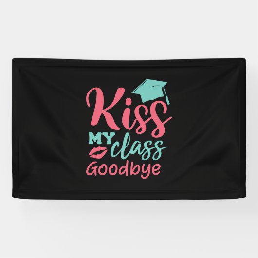 Afstuderen Art. | Kus My Class Goodbye Spandoek (Horizontaal)