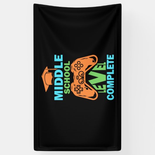 Afstuderen Art. | Midden-schoolniveau voltooid Spandoek (Verticaal)