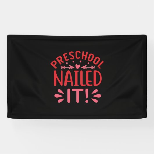 Afstuderen Art. | Preschool Nailed it Spandoek (Horizontaal)