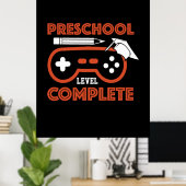 Afstuderen Art. | Preschoolniveau voltooid Poster (Thuiskantoor)