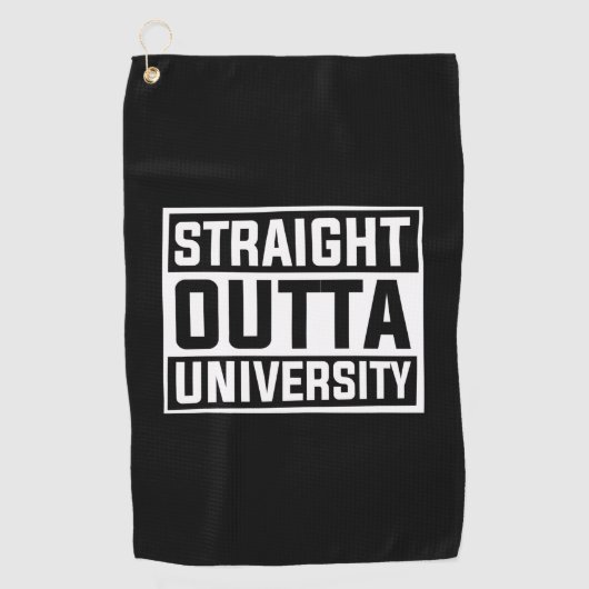 Afstuderen Art. | Straight Outta University Golfhanddoek (Voorkant)