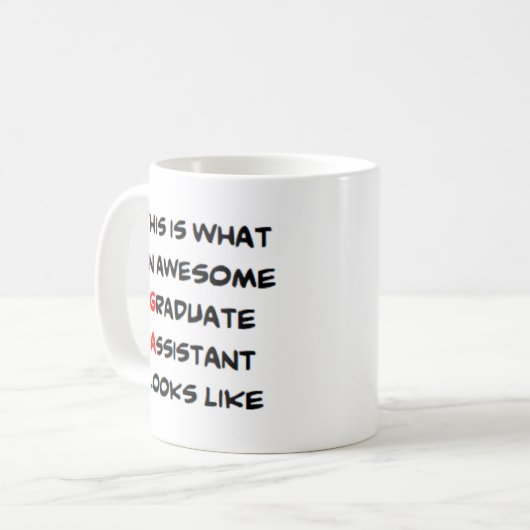 afstuderen assistent, geweldige koffiemok (Voorkant links)