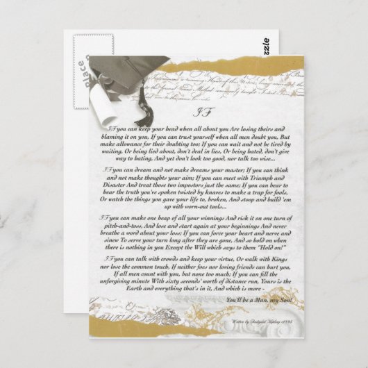 Afstuderen Baccalaureate IF van Rudyard Kipling Briefkaart (Voorkant / Achterkant)