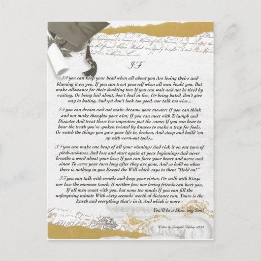 Afstuderen Baccalaureate IF van Rudyard Kipling Briefkaart (Voorkant)