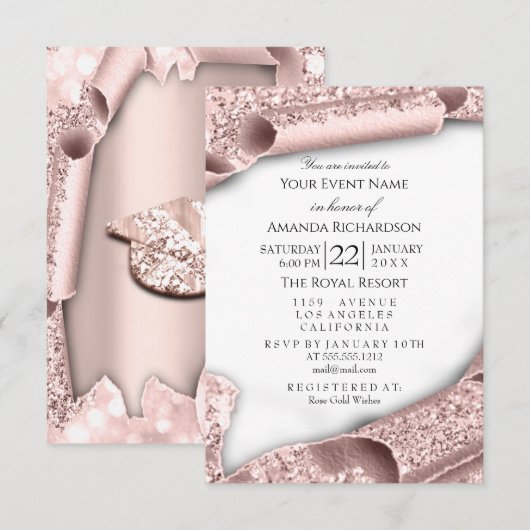 Afstuderen Bachelorette GIRL Roos Roze 3D Kaart (Voorkant / Achterkant)