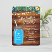 Afstuderen Backyard BBQ Mason Jar Invitation Kaart (Staand voorkant)