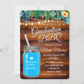 Afstuderen Backyard BBQ Mason Jar Invitation Kaart (Voorkant)