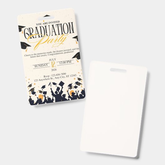 Afstuderen Badge (Voor- en achterkant)