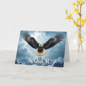 Afstuderen Bald Eagle met SOAR tekst Kaart (Gele Bloem)