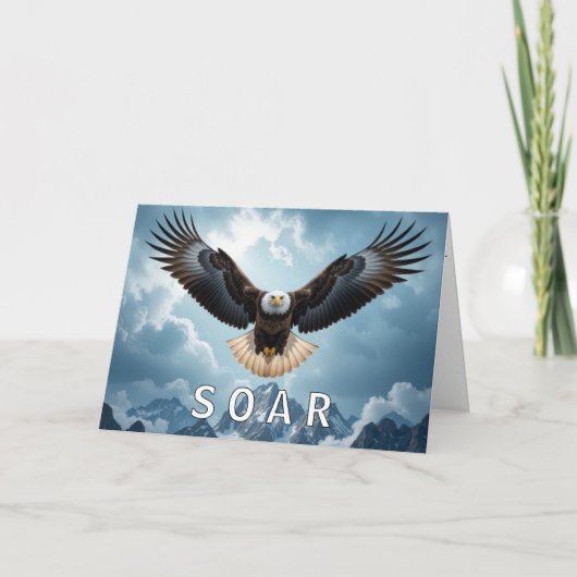 Afstuderen Bald Eagle met SOAR tekst Kaart (Voorkant)