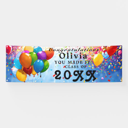 Afstuderen Banner, Aangepaste Congrats Afstuderen Spandoek (Horizontaal)