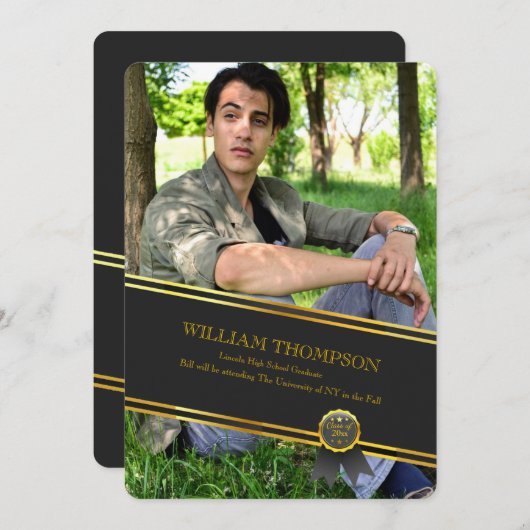 Afstuderen Banner Fotoaankondiging Aankondiging (Voorkant / Achterkant)