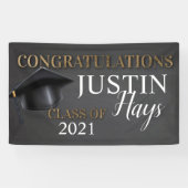 Afstuderen banner, Graduation party, afstudeerder  Spandoek (Horizontaal)