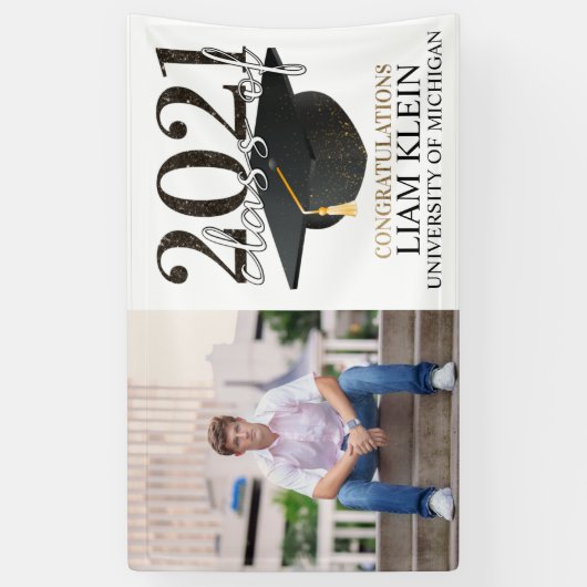 Afstuderen banner, Graduation party, afstudeerder  Spandoek (Verticaal)