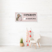 Afstuderen banner Modern Roze Arch Photo Congrates (Insitu)