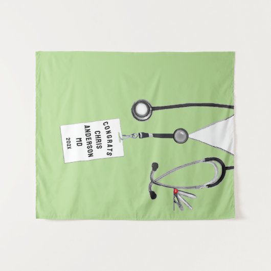 Afstuderen Banner Tapestry Medical School Doctor Wandkleed (Voorkant (horizontaal))