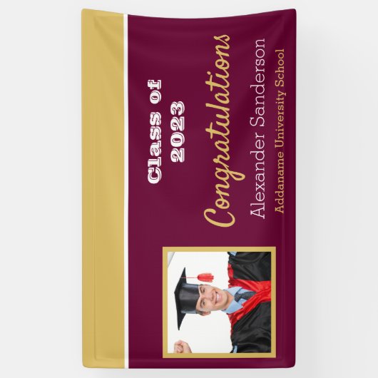 Afstuderen Banner van Bourgogne en Gold Gefelicite (Verticaal)