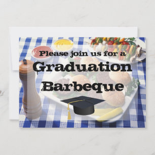 Afstuderen Barbeque, Burgers on Table Personalized Kaart