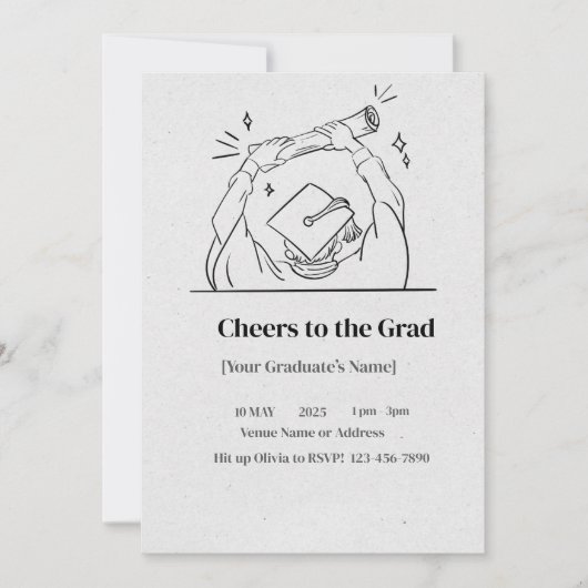 Afstuderen Bash – Elegant Custom Invite Feestdagenkaart (Voorkant)