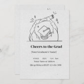 Afstuderen Bash – Elegant Custom Invite Feestdagenkaart (Voorkant / Achterkant)