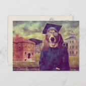 Afstuderen Basset-Briefkaart Aankondigingskaart (Voorkant / Achterkant)