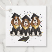 Afstuderen Basset Hound Dogs Bedankjes Labels (Voorkant)
