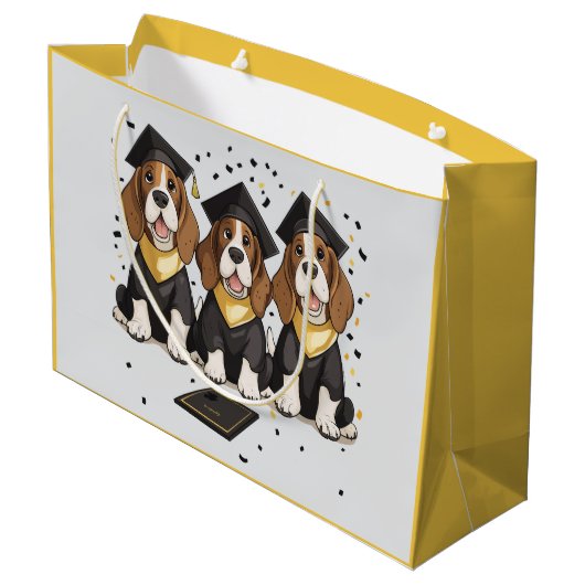 Afstuderen Basset Hound Dogs Groot Cadeauzakje (Achterkant Gekanteld)