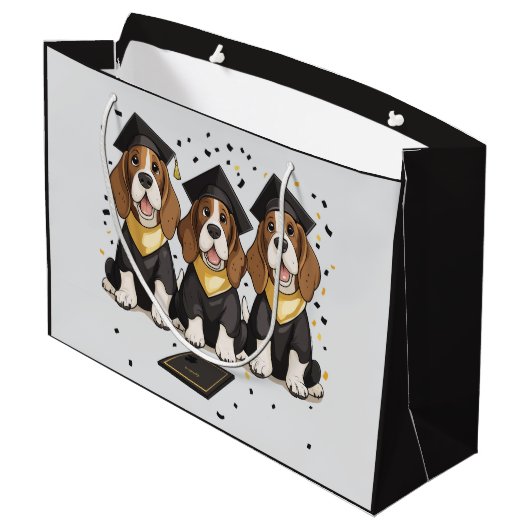 Afstuderen Basset Hound Dogs Groot Cadeauzakje (Achterkant Gekanteld)