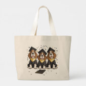 Afstuderen Basset Hound Dogs Grote Tote Bag (Achterkant)