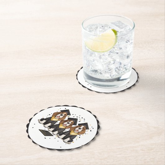 Afstuderen Basset Hound Dogs Kartonnen Onderzetters (Insitu)